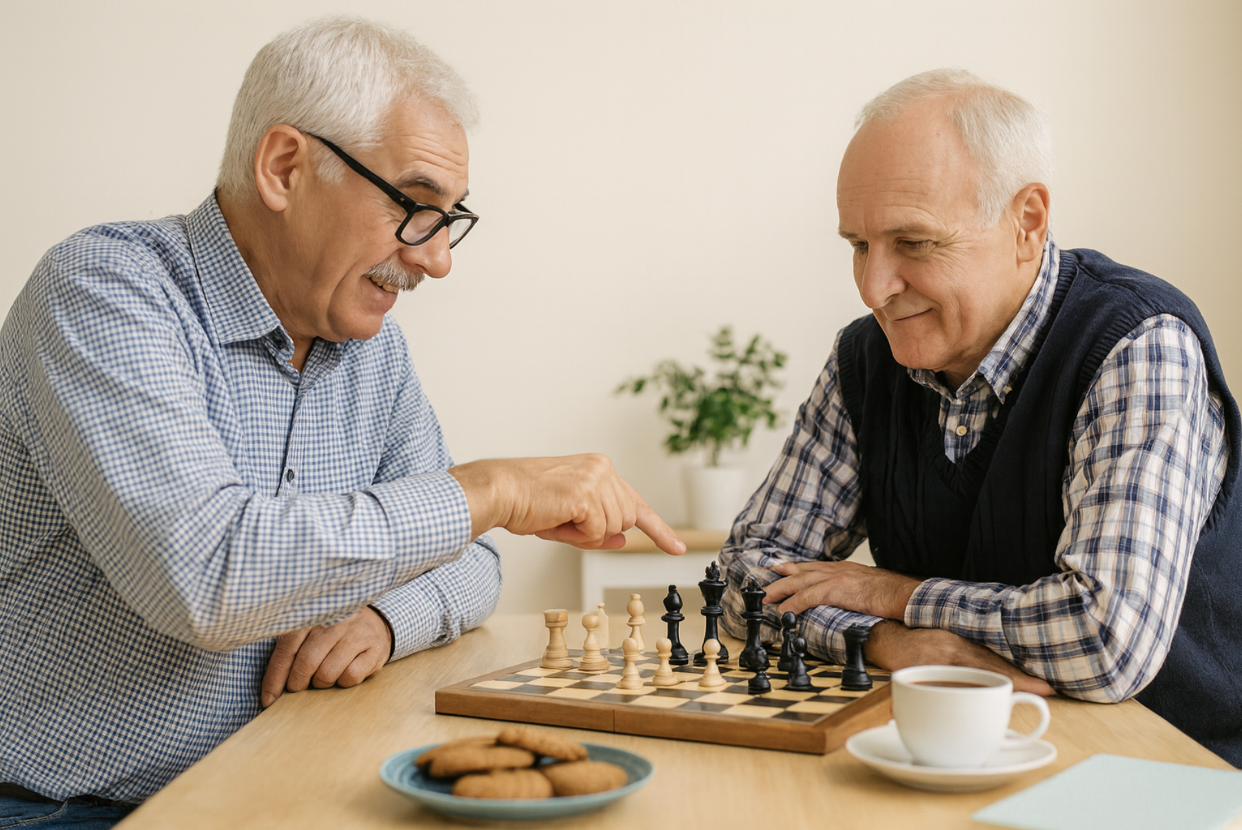 Men playing chess